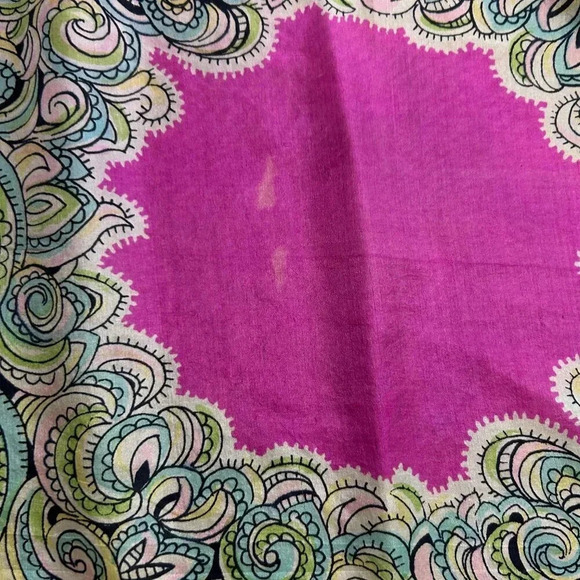 Vintage 100% Silk Snake Charmer Indian Dancers Square Scarf With Damage - Picture 6 of 11